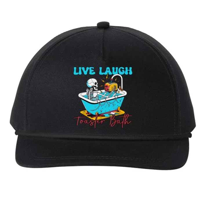 Live Laugh Toaster Bath Skeleton Design Snapback Five-Panel Rope Hat