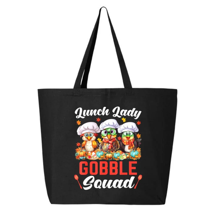 Lunch Lady Thanksgiving Funny Lunch Lady Gobble Squad 25L Jumbo Tote