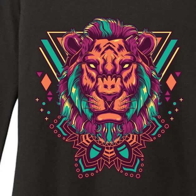 Leo Lion Tribal Womens CVC Long Sleeve Shirt