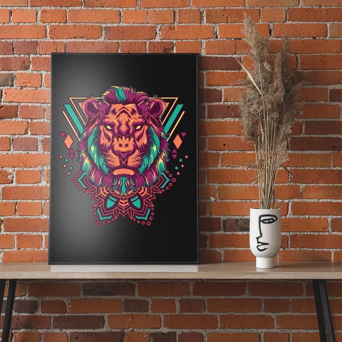 Leo Lion Tribal Poster