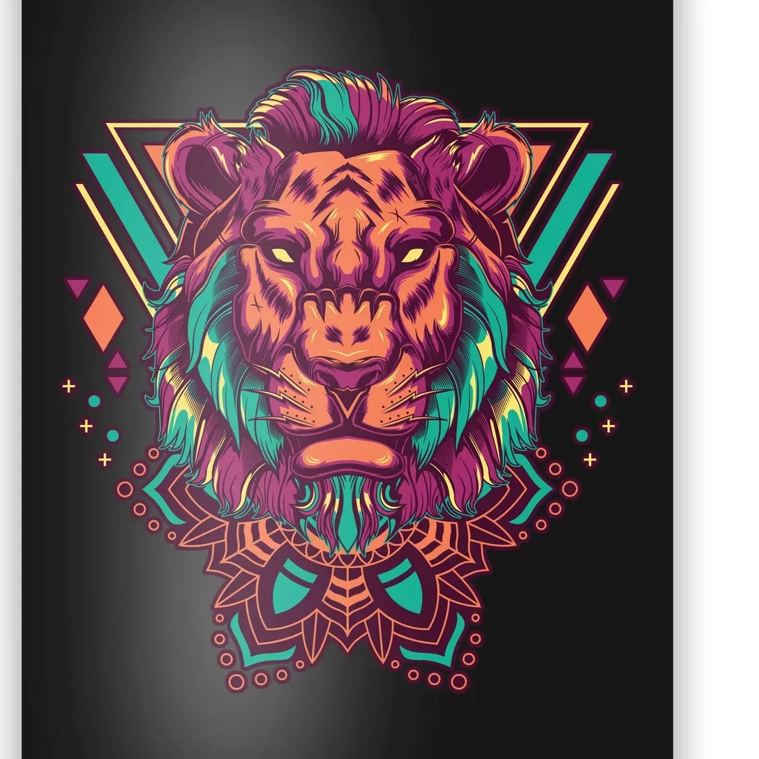 Leo Lion Tribal Poster