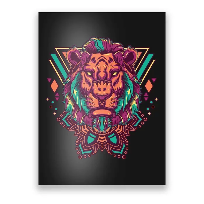 Leo Lion Tribal Poster