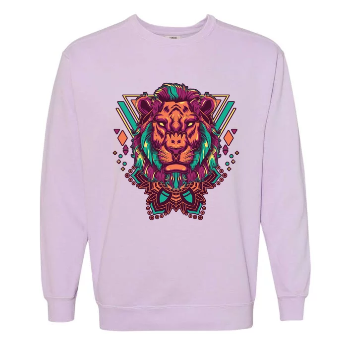 Leo Lion Tribal Garment-Dyed Sweatshirt