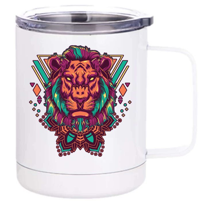 Leo Lion Tribal Front & Back 12oz Stainless Steel Tumbler Cup