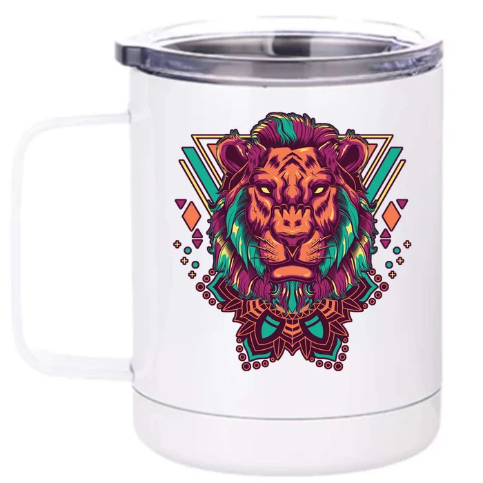 Leo Lion Tribal Front & Back 12oz Stainless Steel Tumbler Cup