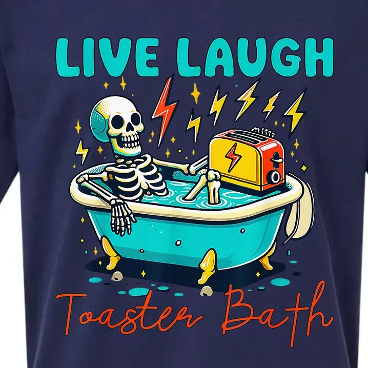 Live Laugh Toaster Bath Skeleton Sueded Cloud Jersey T-Shirt