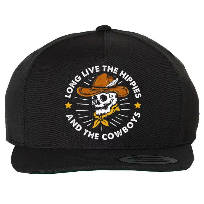 Long Live The Hippies And The Cowboys Wool Snapback Cap