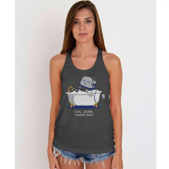 Live Laugh Toaster Bath Women's Knotted Racerback Tank