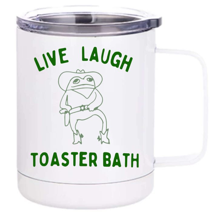 Live Laugh Toaster Bath Front & Back 12oz Stainless Steel Tumbler Cup