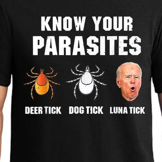 Lunatic Luna Tick Know Your Parasites Anti Joe Biden 2024 Pajama Set