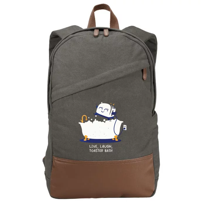 Live Laugh Toaster Bath Cotton Canvas Backpack