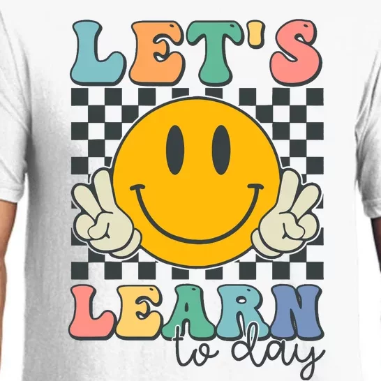 LetS Learn Today Smile Face Back To School For Teacher Pajama Set