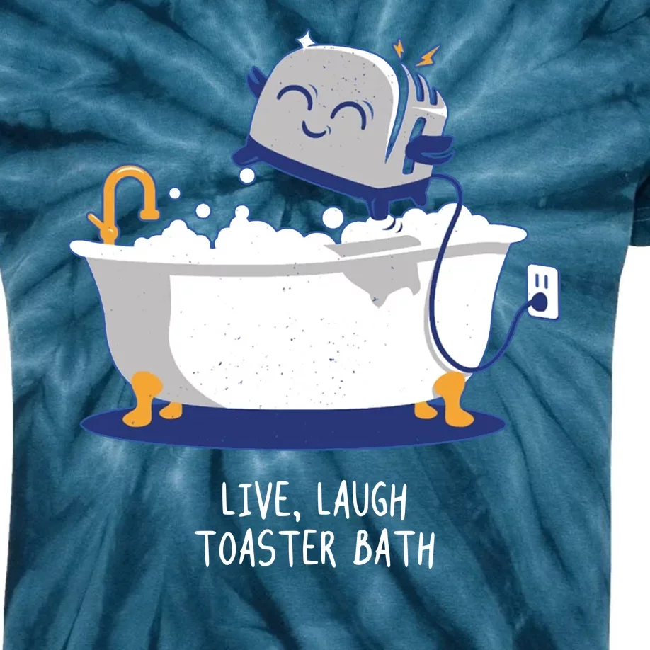 Live Laugh Toaster Bath Funny Kids Tie-Dye T-Shirt