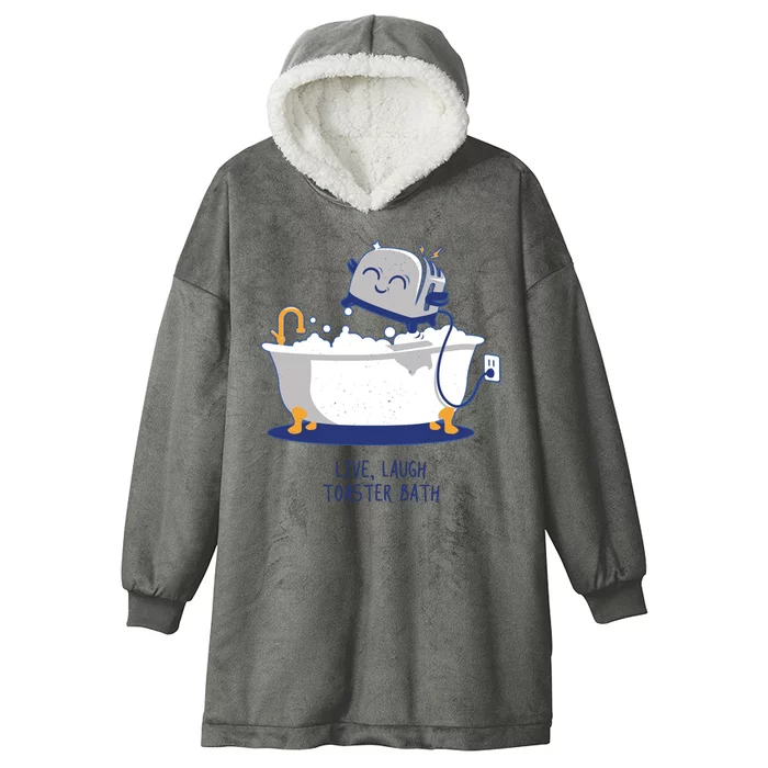 Live Laugh Toaster Bath Funny Hooded Wearable Blanket