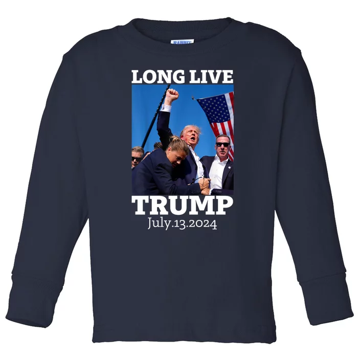 Long Live Trump July 13 2024 Toddler Long Sleeve Shirt