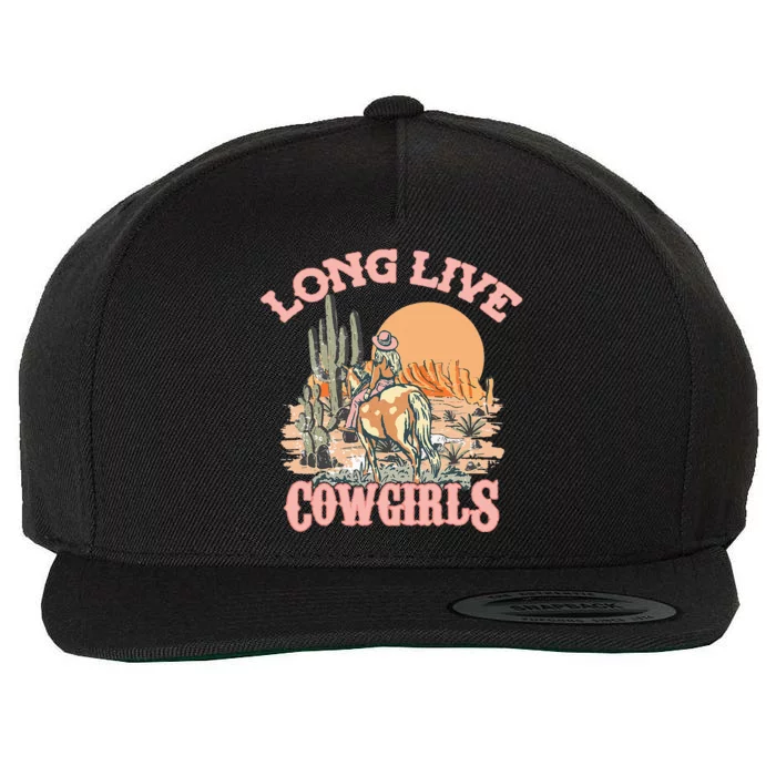 Long Live The Cowgirls Howdy Rodeo Western Country Wool Snapback Cap