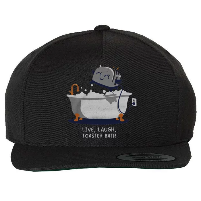 Live Laugh Toaster Bath Wool Snapback Cap