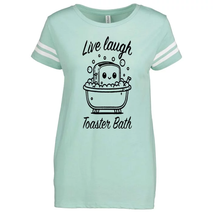 Live Laugh Toaster Bath Enza Ladies Jersey Football T-Shirt