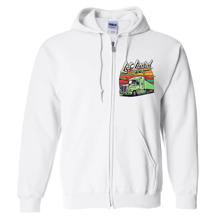 Lot Lizard Truck Driver Adventure Full Zip Hoodie