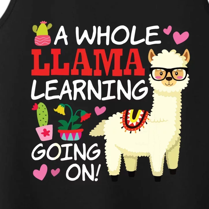 Llama Learning Teachers Students Alpaca Lovers Gift Performance Tank