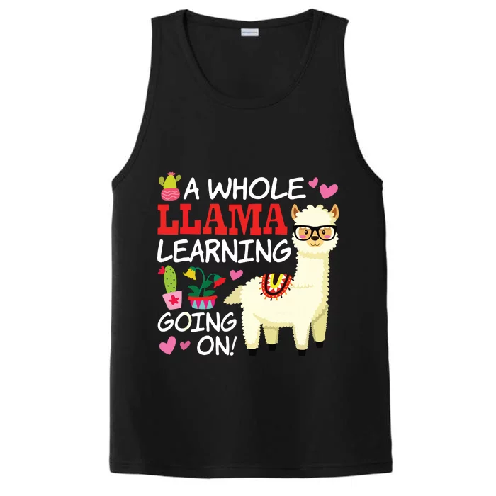 Llama Learning Teachers Students Alpaca Lovers Gift Performance Tank