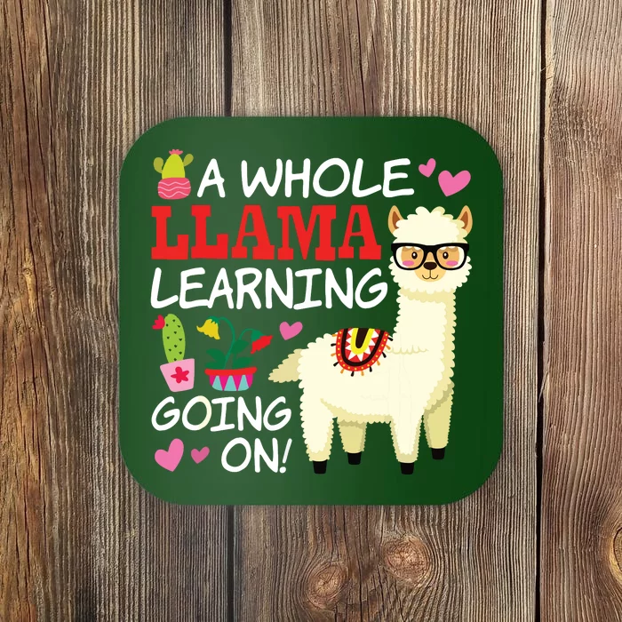 Llama Learning Teachers Students Alpaca Lovers Gift Coaster