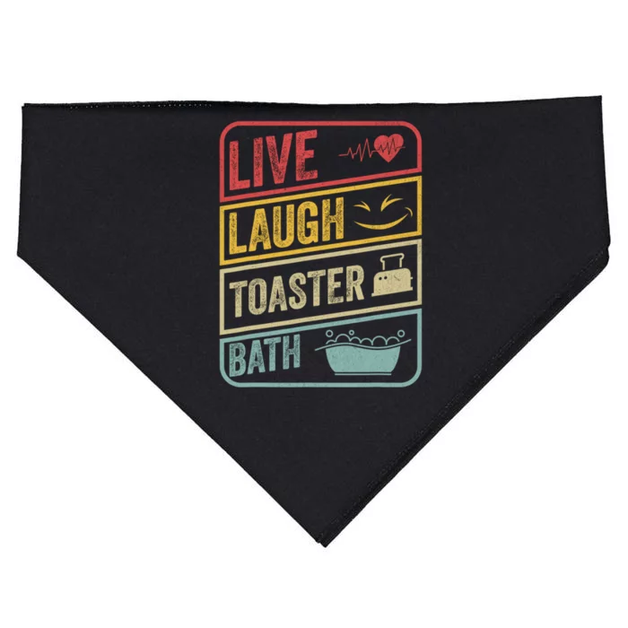 Live Laugh Toaster Bath Vintage Funny Saying USA-Made Doggie Bandana