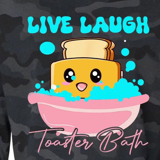 Live Laugh Toaster Bath Cropped Pullover Crew