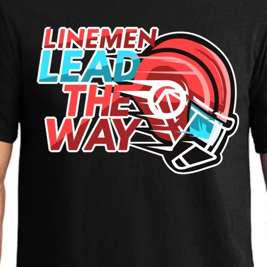 Line Lead The Way N American Football Line Funny Gift Pajama Set