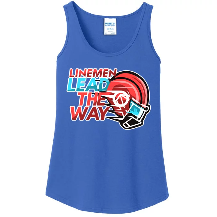 Line Lead The Way N American Football Line Funny Gift Ladies Essential Tank