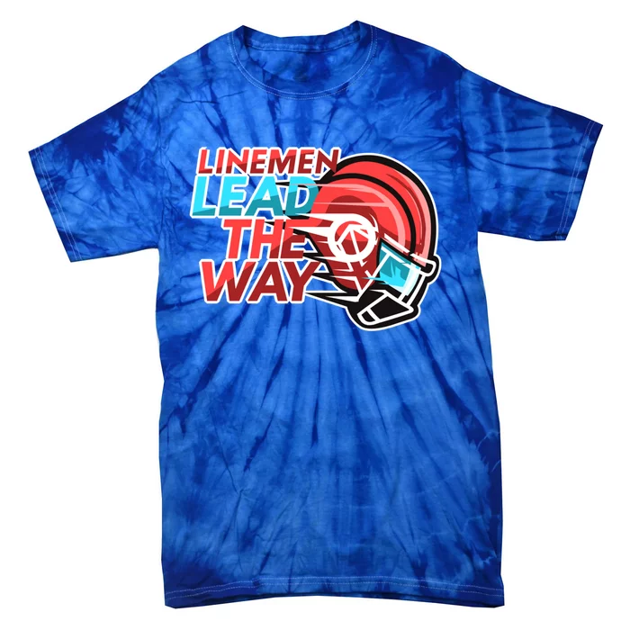 Line Lead The Way N American Football Line Funny Gift Tie-Dye T-Shirt