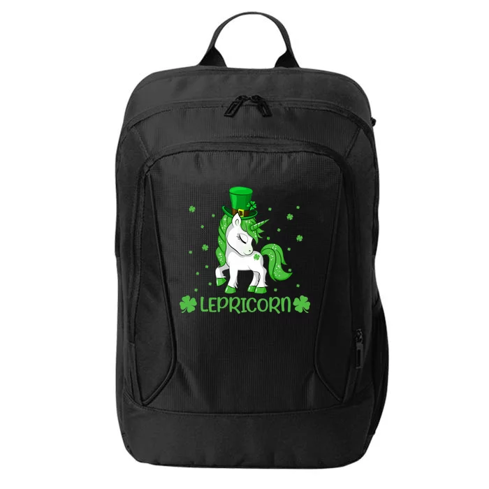 Lepricorn Leprechaun Unicorn St Patrick's Day Shamrock Girl City Backpack