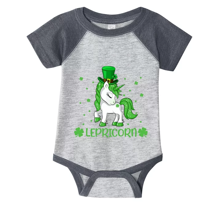 Lepricorn Leprechaun Unicorn St Patrick's Day Shamrock Girl Infant Baby Jersey Bodysuit