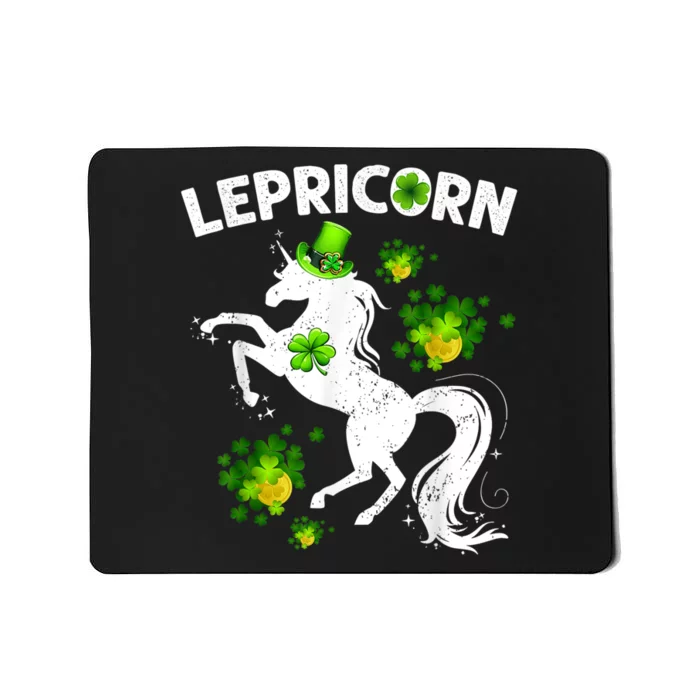 Lepricorn Leprechaun Unicorn St Patrick's Day Shamrock Mousepad