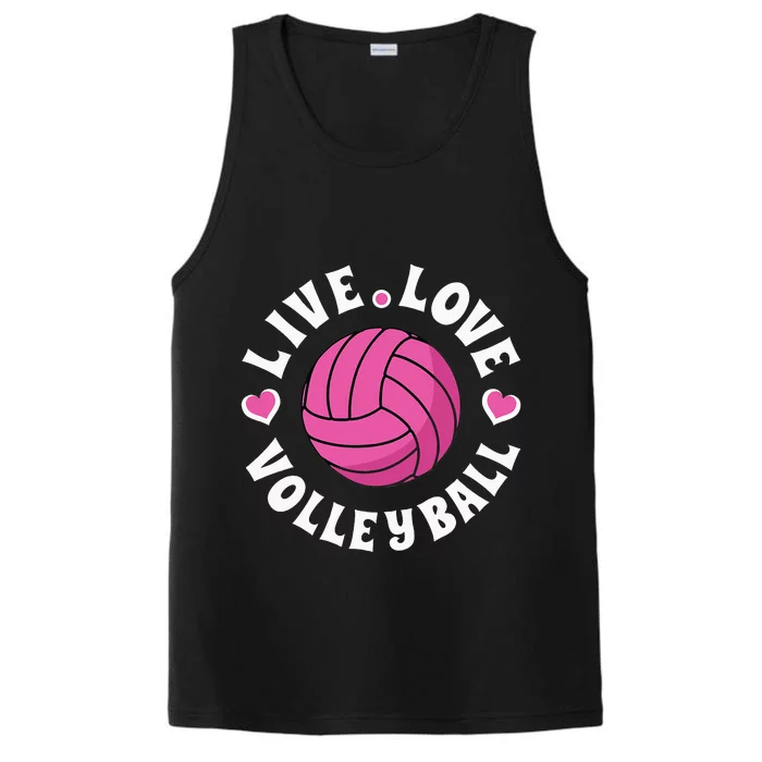 Live Love Volleyball For Women Volleyball Fan Performance Tank