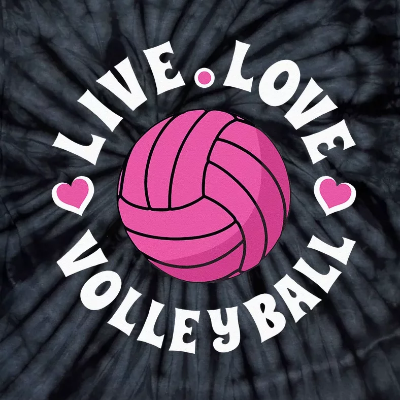 Live Love Volleyball For Women Volleyball Fan Tie-Dye T-Shirt