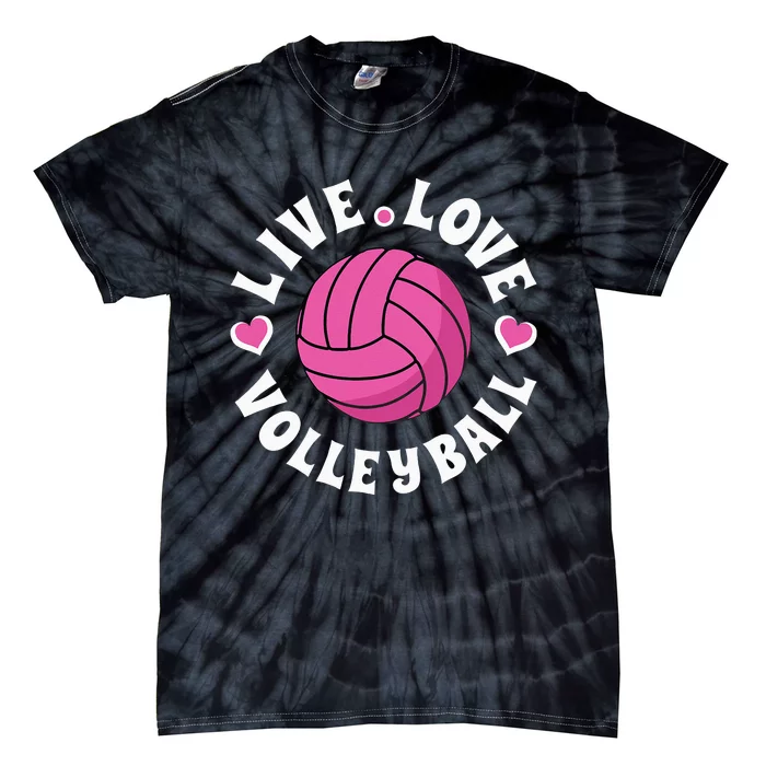 Live Love Volleyball For Women Volleyball Fan Tie-Dye T-Shirt