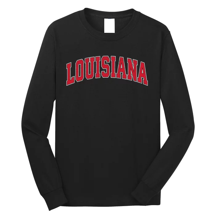 Louisiana La Vintage Athletic Sports Long Sleeve Shirt