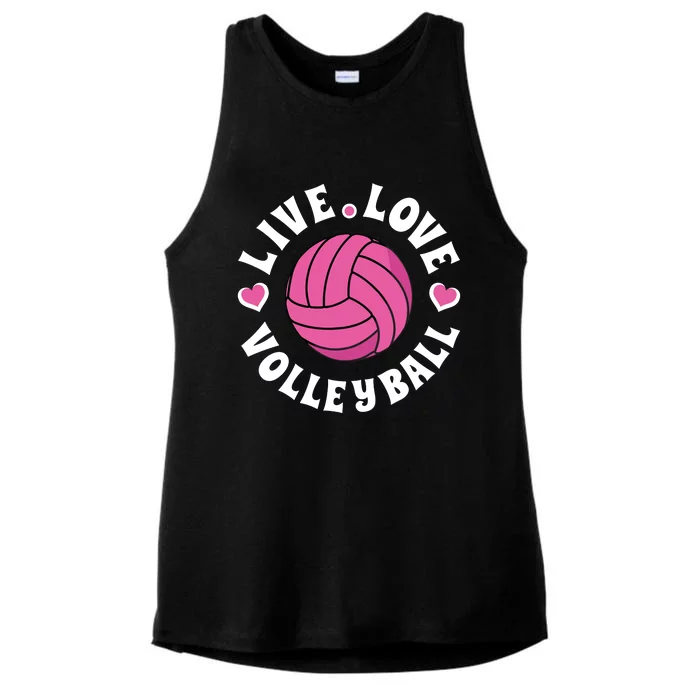 Live Love Volleyball Volleyball Fan Ladies Tri-Blend Wicking Tank