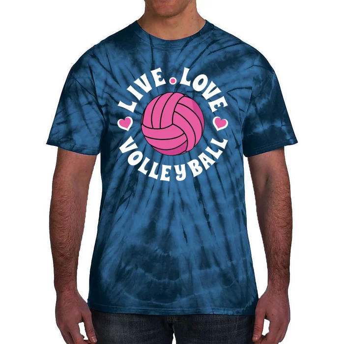 Live Love Volleyball Volleyball Fan Tie-Dye T-Shirt