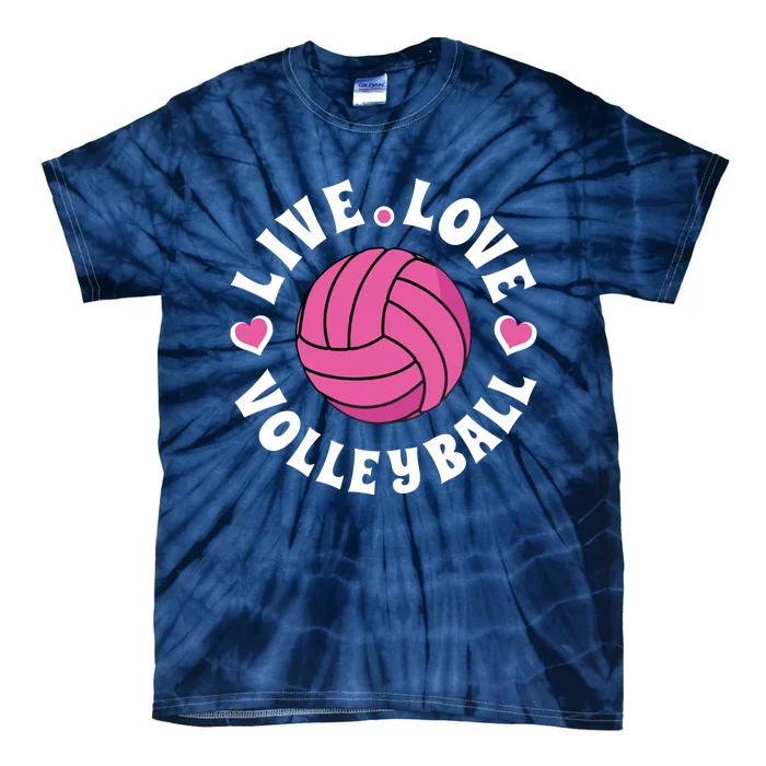 Live Love Volleyball Volleyball Fan Tie-Dye T-Shirt