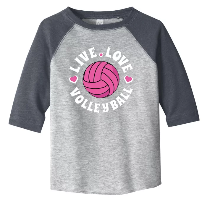 Live Love Volleyball Volleyball Fan Toddler Fine Jersey T-Shirt