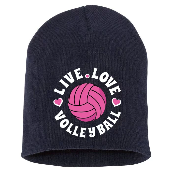 Live Love Volleyball Volleyball Fan Short Acrylic Beanie