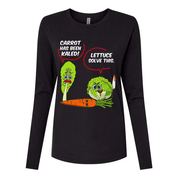 Letttuce Leaf Vegetable Funny Joke Vegetarian Vegan Womens Cotton Relaxed Long Sleeve T-Shirt