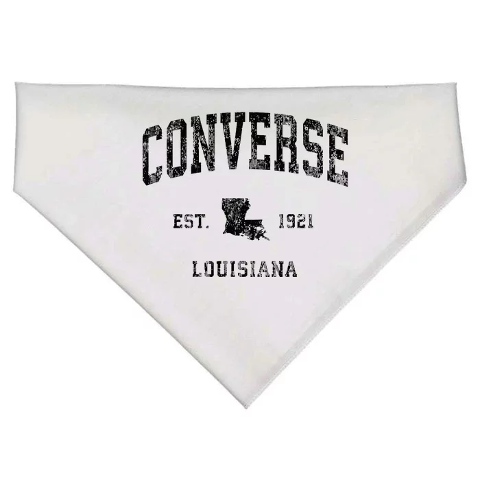 Louisiana La Vintage Athletic Black Sports Design USA-Made Doggie Bandana