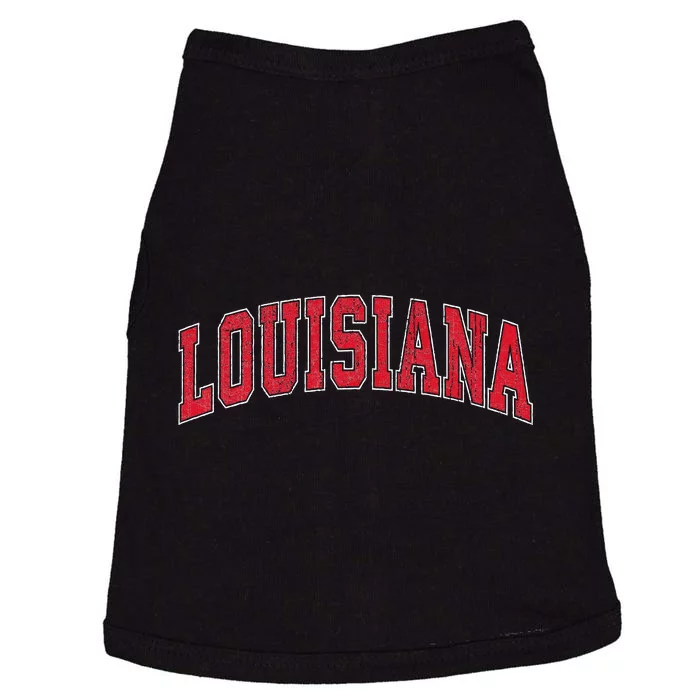 Louisiana La Vintage Athletic Sports Design Red Style Doggie Tank