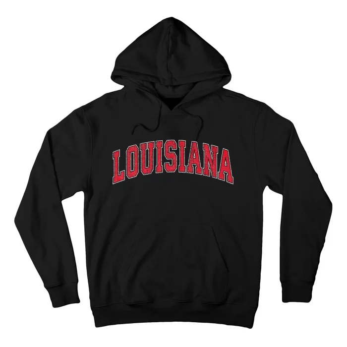 Louisiana La Vintage Athletic Sports Design Red Style Hoodie