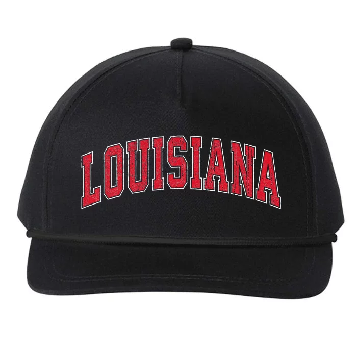 Louisiana La Vintage Athletic Sports Design Red Style Snapback Five-Panel Rope Hat