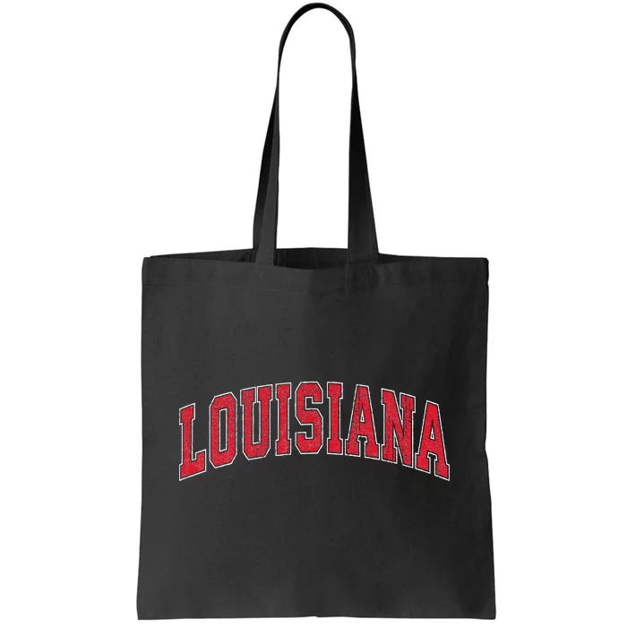 Louisiana La Vintage Athletic Sports Design Red Style Tote Bag