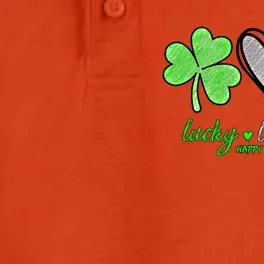 Lucky Love Wine Shamrock Happy St Patrick's Day Funny Gift Dry Zone Grid Performance Polo